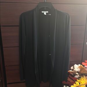 Dana Buchman Black Open Front Cardigan